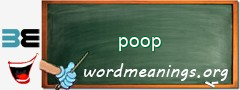 WordMeaning blackboard for poop